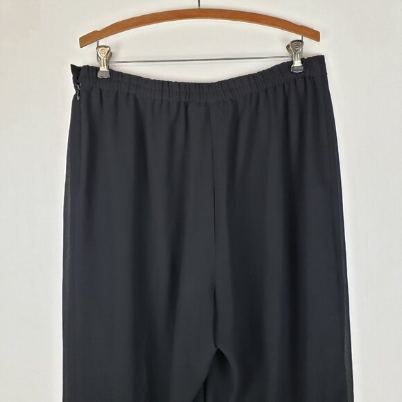 David's Bridal Wide Leg Evening Pants Black Crepe Overlay Formal Size 16W - Picture 6 of 9